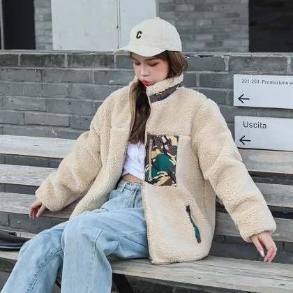 women's winter lamb wool coat