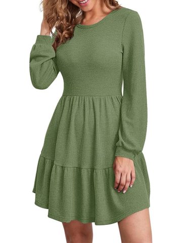 Women's Waffle Shift Tunic Dress