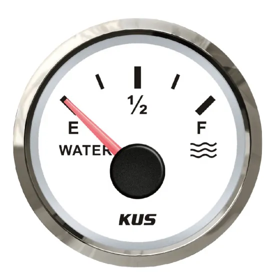 Customize 52mm Black & White Water Level Gauge with Stainless Steel Frame - RV & Marine Accessory