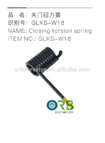 Elevator door operator closing torsion spring