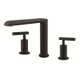 Bathroom three-hole hot and cold washbasin faucet