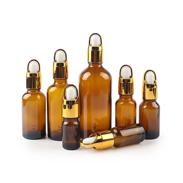 Garrafa de gotas de gotas de vidro de óleo essencial de âmbar cosmético de 50 ml