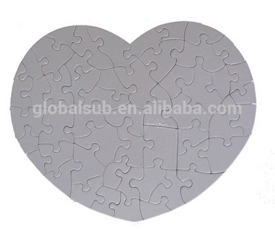 Promotional Heart Shape Sublimation Blank Jigsaw Puzzle