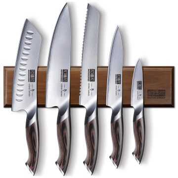 HOSHANHO 6-Piece Professional Chef Knife Set: Japanese AUS-10 Ultra-Sharp Knives with Magnetic Block