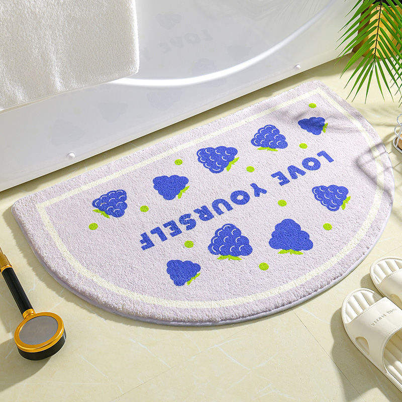 Absorbent Anti Slip Semicircle Cute Floor Bath Mat