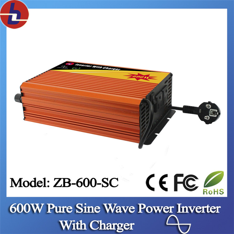 600W 12V DC to 110/220V AC Pure Sine Wave Power Inverter with Charger