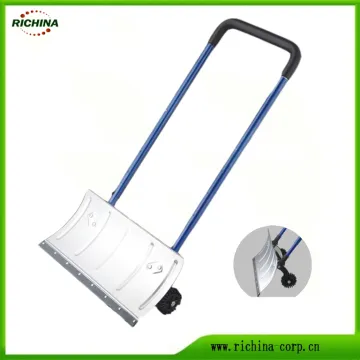 Aluminum Snow Pusher with Wheels