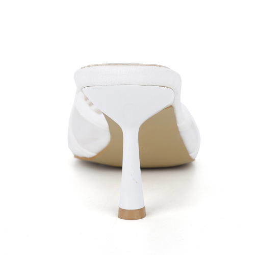 Sheer Mesh Bow Low Heel Sandals