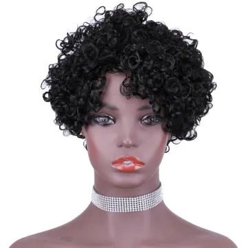 Jerry Curly Wig Beesoul Wholesale 8 inches Jerry Curly Human Hair Wigs with Bangs Full Machine Made Toupee for Black women
