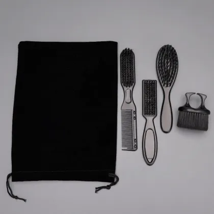 Nylon Beard Comb and Mustache Brush Set for Styling