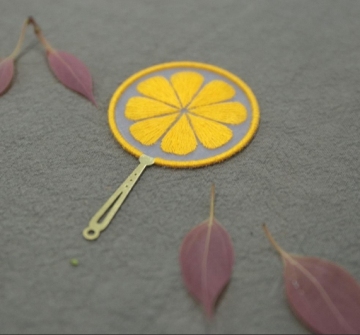 Exquisite Handcrafted Orange Slice Bookmark: Portable Fan Design - Hot Selling Trend in Embroidery Decor