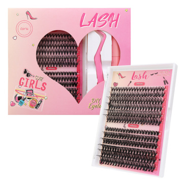 DIY Eyelash Extensions Kit: Mix of 60D and 80D Curl Types - Natural Cluster & Individual Segmented Lashes