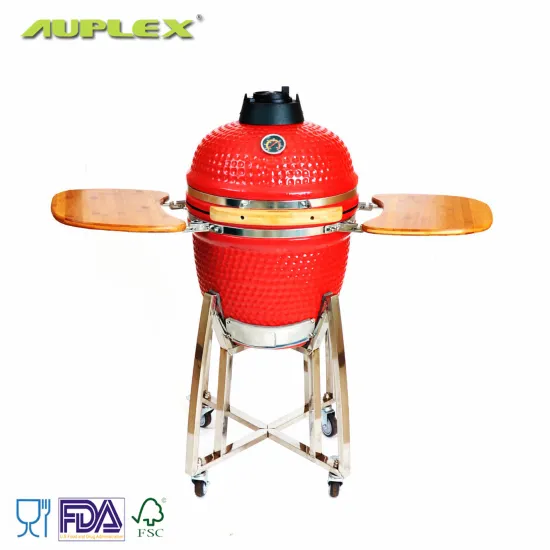 AUPLEX 18-Inch Kamado BBQ Grill: Outdoor Smoking and Pizza Cooking
