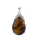 Natural teardrop quartz crystal stone inlaid with colorful Zircon Pendant water drop therapy chakra jewelry