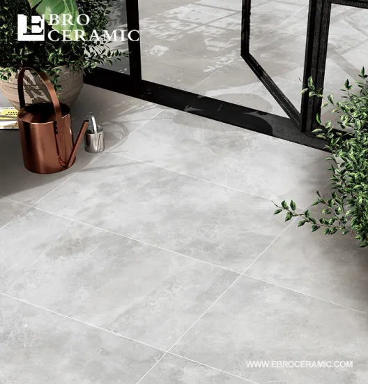 FoShan Ebro Ceramic Light Grey 600x1200 Villa Living Room Floor Tiles EB126RE02