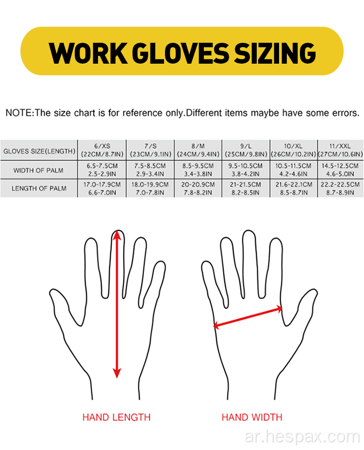 Hespax Breatable 10g Latex Palm Conted Gloves