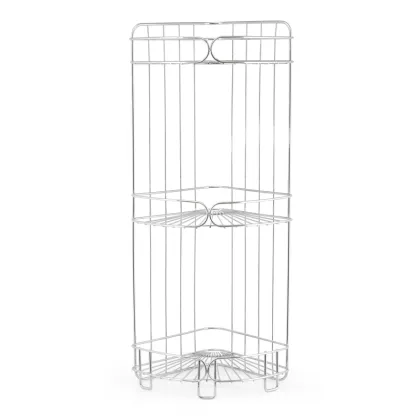Kitchen bathroom storage rack with basket