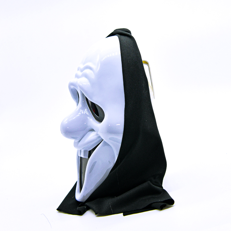 Smiling Ghost PVC Hooded Halloween Horror Mask