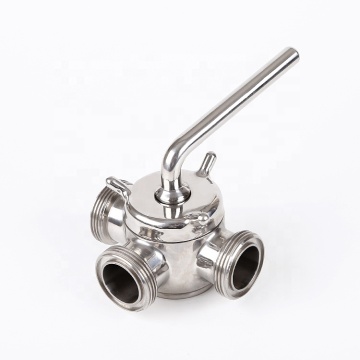 AISI304 Beverage Tank Three Way Plug Cock Valve