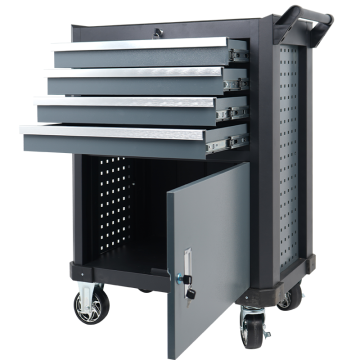 CE Certified 4-Drawer Tool Cabinet - Grey Storage Cart for Workshops