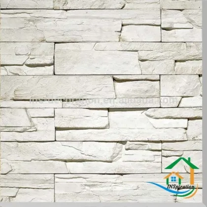 White faux stone panels