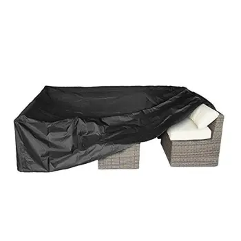 Custom Size Logo 600D Outdoor Waterproof Black Sofa Cover for Lawn Patio Garden Furniture