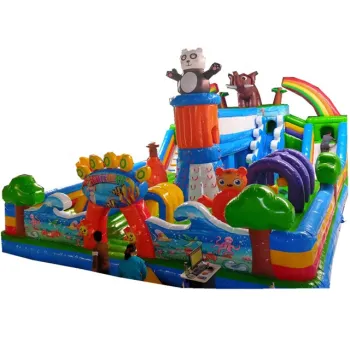 2022 New 14x10m PVC Inflatable Slide Bounce Castle Kids Bouncer Toy