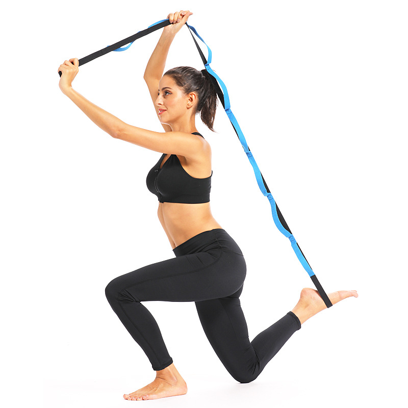 organic cotton resistance band belt exercise adjustable yoga stretch strap
