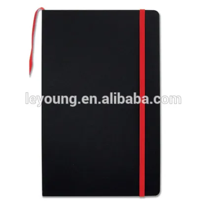 Elastic Band Black Leather Journal Diary Notebook