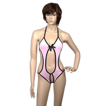 Pink Sexy Teddies with Adjustable Straps, Customized Designs are Accepted