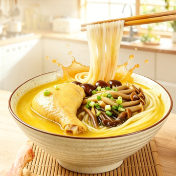 Yunnan Agaricus Blazei Chicken Thigh Soup Rice Noodles