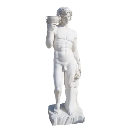 Famous Roman Dionysus white marble greek Bacchus god of wine statue