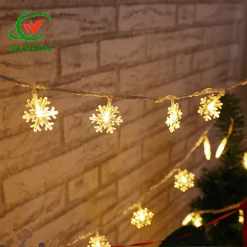 Battery Powered Romantic Snowflake LED Copper String Lights for Christmas & Holiday Decorations