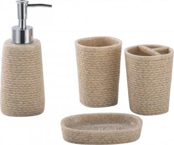 Fashion Polyresin Bathroom Accessory Set 4-piece