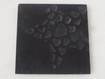 Sandblasted square slate coaster 30539