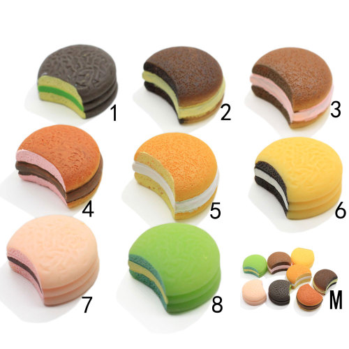Simulation Half Sweet Cake Resin Cabochon Charms Beads Biscuit Food Keychain Art Decor Fashion Pendant Jewelry Making