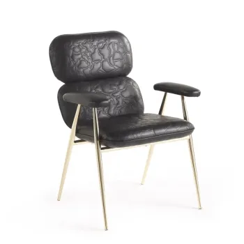 Wild Rhythm Quilted Pleated Leather Armchair for Luxury Living Room Furniture