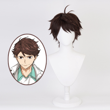 Wholesale Synthetic Short Brown Oikawa Tooru Cosplay Wigs for Men - Japanese Anime Haikyuu!!