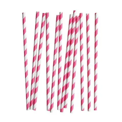 Decorative paper party straws