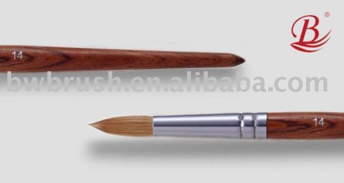 Baowang Mahogany Wooden Handle Kolinsky Hair acrylic Nail Art Brush(B)