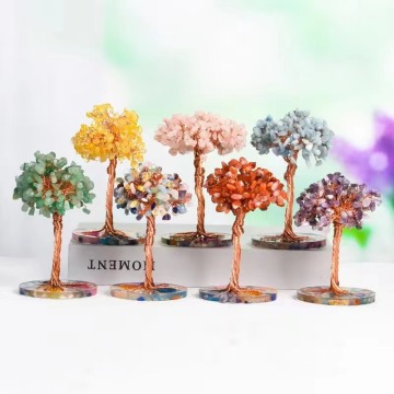 Agate Chakra Healing Crystals Feng Shui Money Tree Ornament