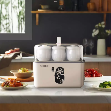 Sorge Large Capacity Electric Slow Cooker with Ceramic Pot & Steamer