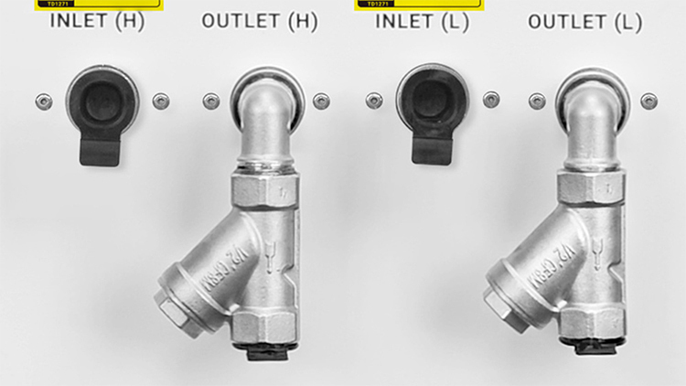 Dual water inlet and water outlet