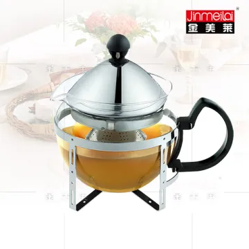 stainless steel borosilicate glass teapot
