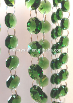 Green Chandelier Glass Lamp Beaded Chain MH-12626
