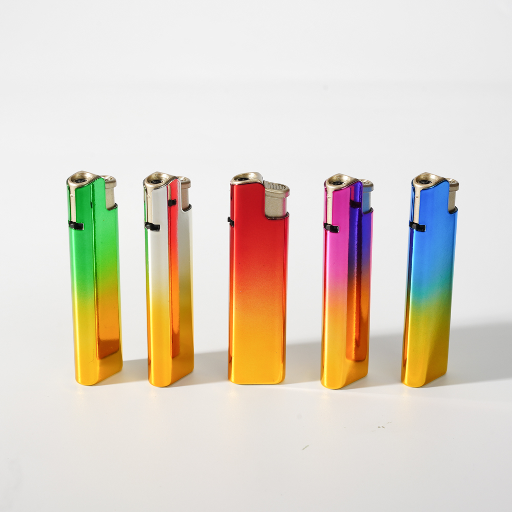 Windproof Gradient Electroplated Metal Cover Piezo Lighter