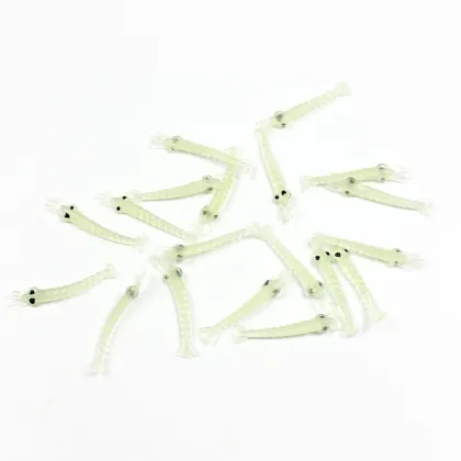 Glow-in-the-Dark Artificial Soft Shrimp Bait 40mm/0.25g for Ocean Boat Fishing