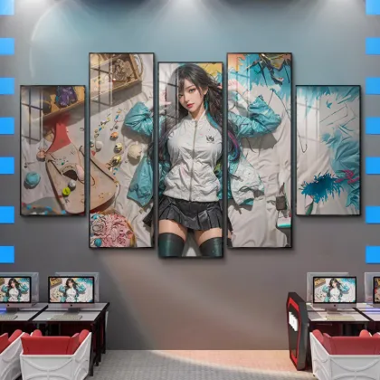 Creative Anime-Inspired Aluminum Decorative Poster Canvas Painting