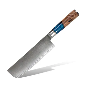 7 Inch 67 Layers Damascus Steel Japanese Kitchen Knives: Gyuto and Nakiri with Resin Handle