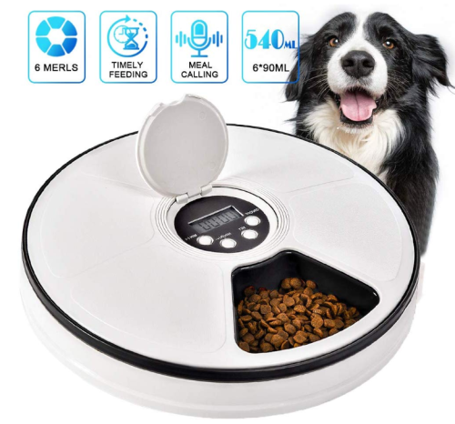 Timed Feed 6 Meal Trays Pet Feeder, High Quality Timed Feed 6 Meal ... - Large Pet Feeder Stationary Trays Meals Per Hours
